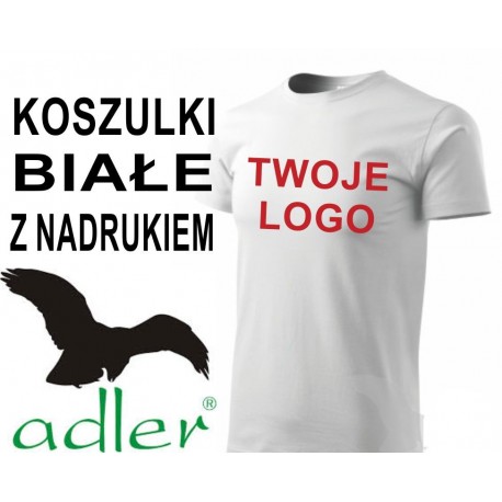 Koszulki z nadrukiem Adler 160 g białe 