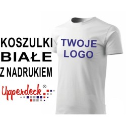 Koszulki z nadrukiem Upperdeck 190 g białe